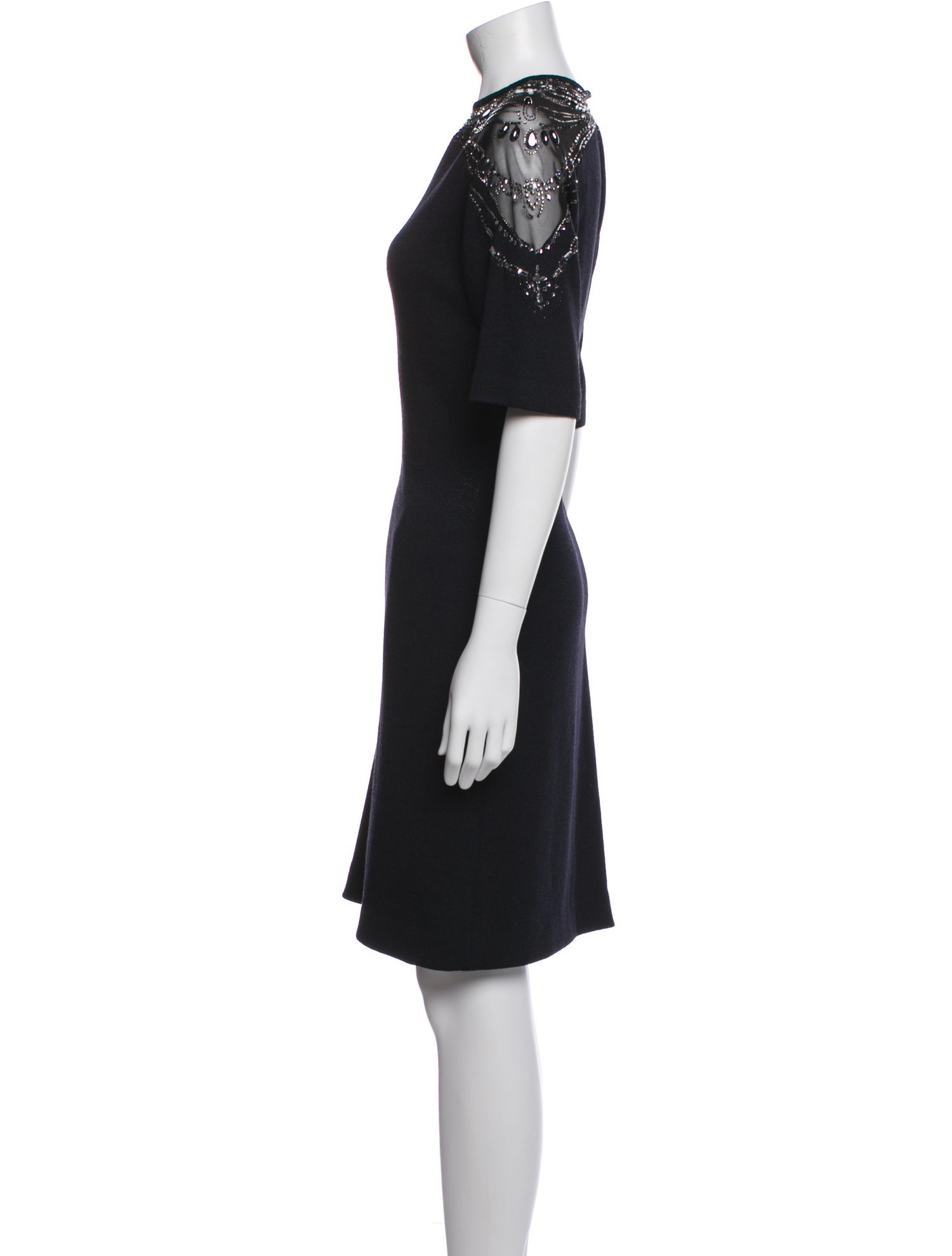 St. John Evening Crew Neck Knee-Length Dress