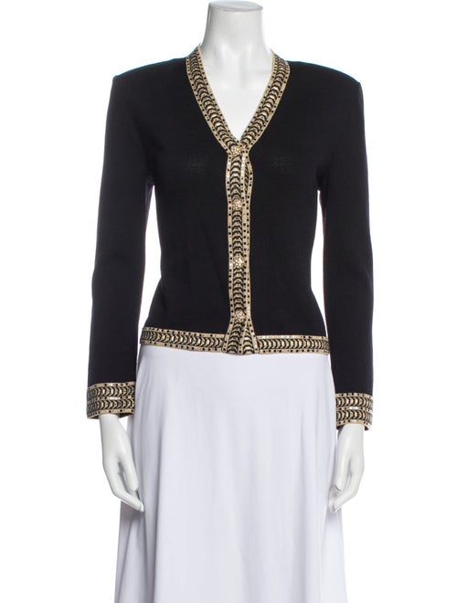 St. John Evening Wool V-Neck Sweater