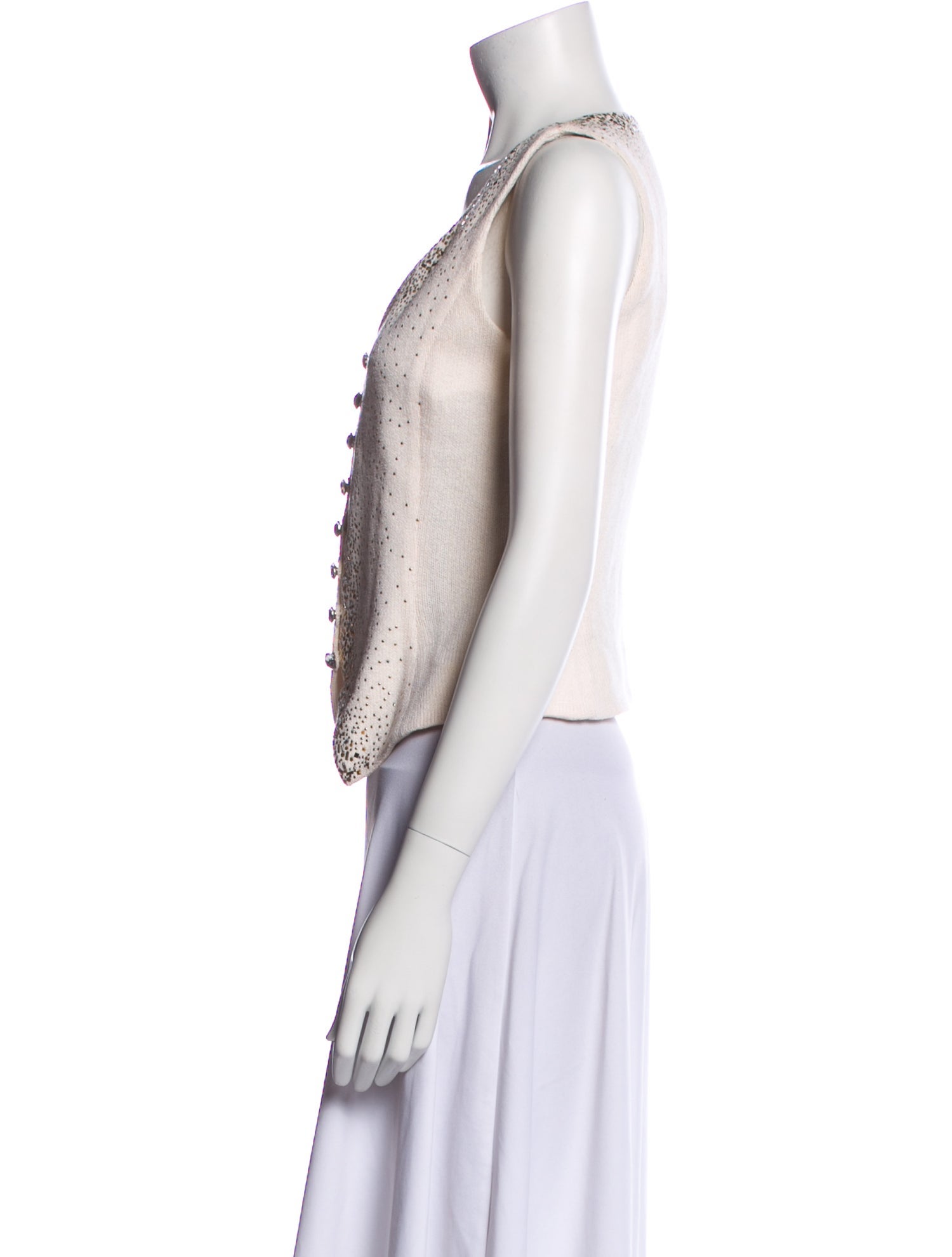 St. John Evening V-Neck Sleeveless Top