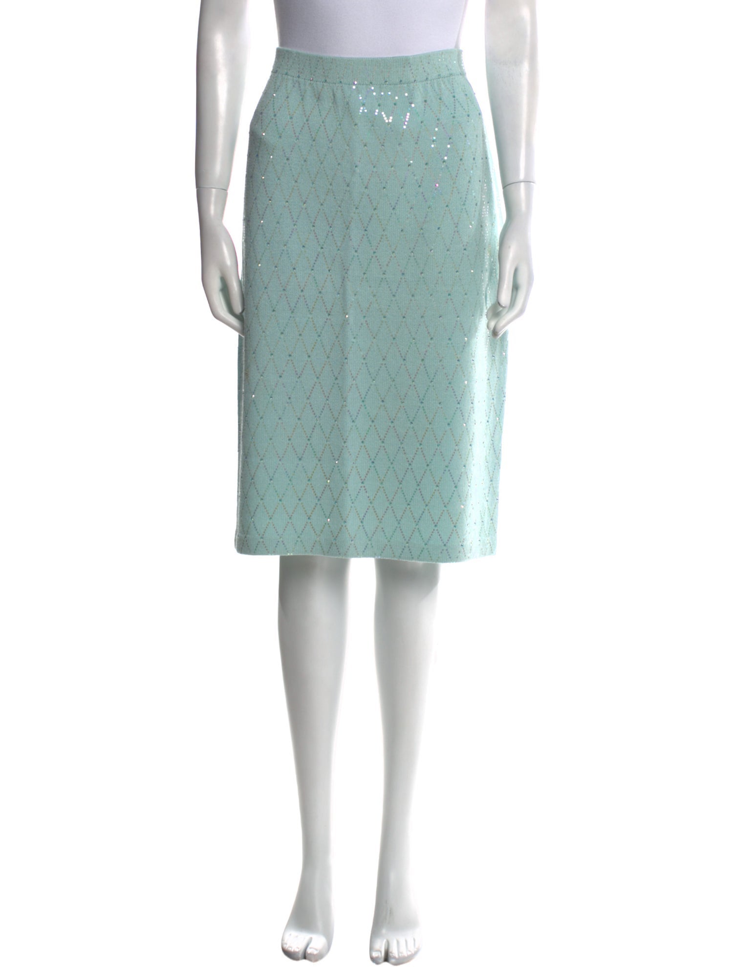 St. John Evening Crystal Embellishments Knee-Length Skirt