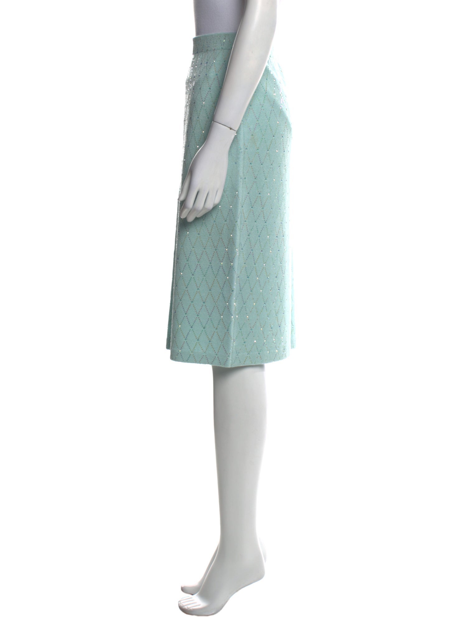 St. John Evening Crystal Embellishments Knee-Length Skirt