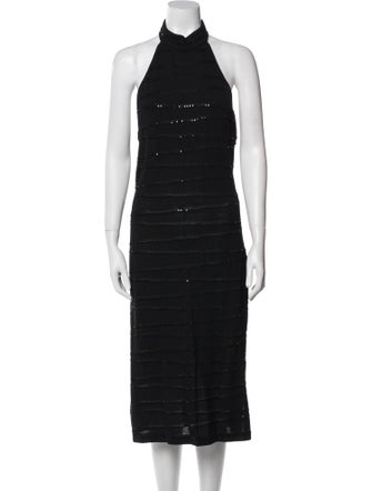 St. John Evening Mock Neck Mini Dress