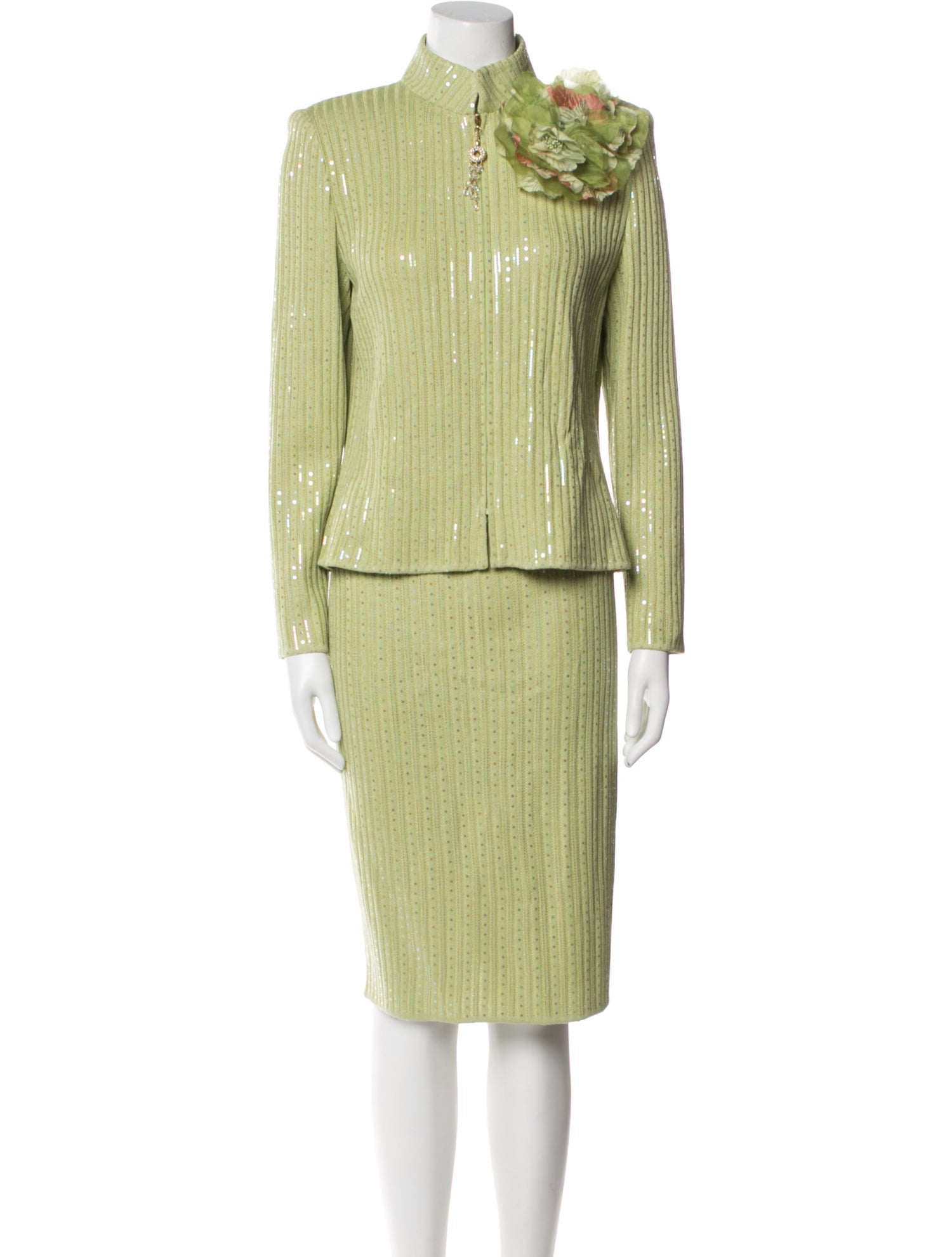 St. John Evening Sequin Embellishments Skirt Set