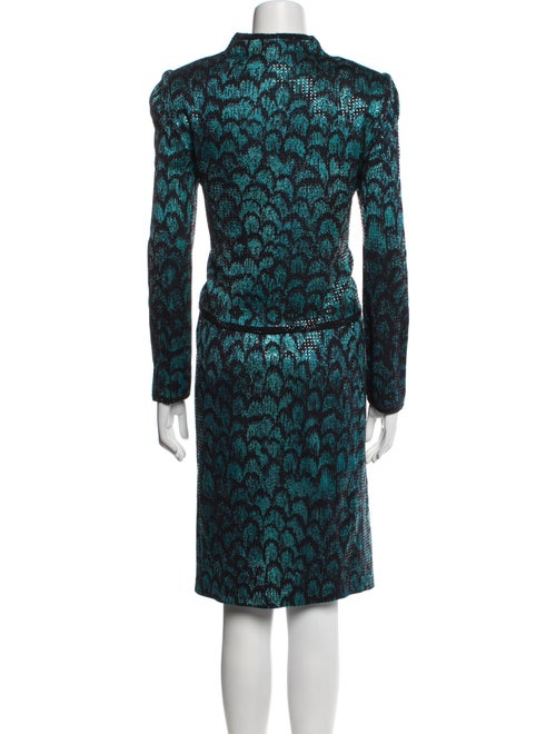 St. John Evening Printed Sequin Embellishments Skirt Set