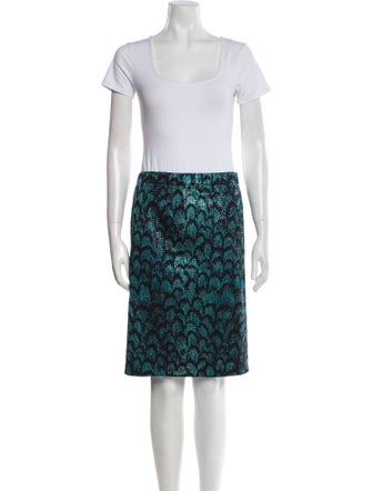 St. John Evening Printed Sequin Embellishments Skirt Set