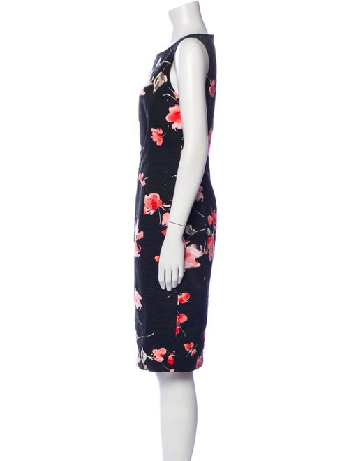 St. John Evening Floral Print Knee-Length Dress