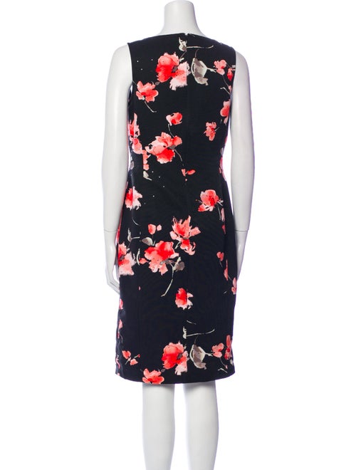 St. John Evening Floral Print Knee-Length Dress