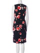 St. John Evening Floral Print Knee-Length Dress