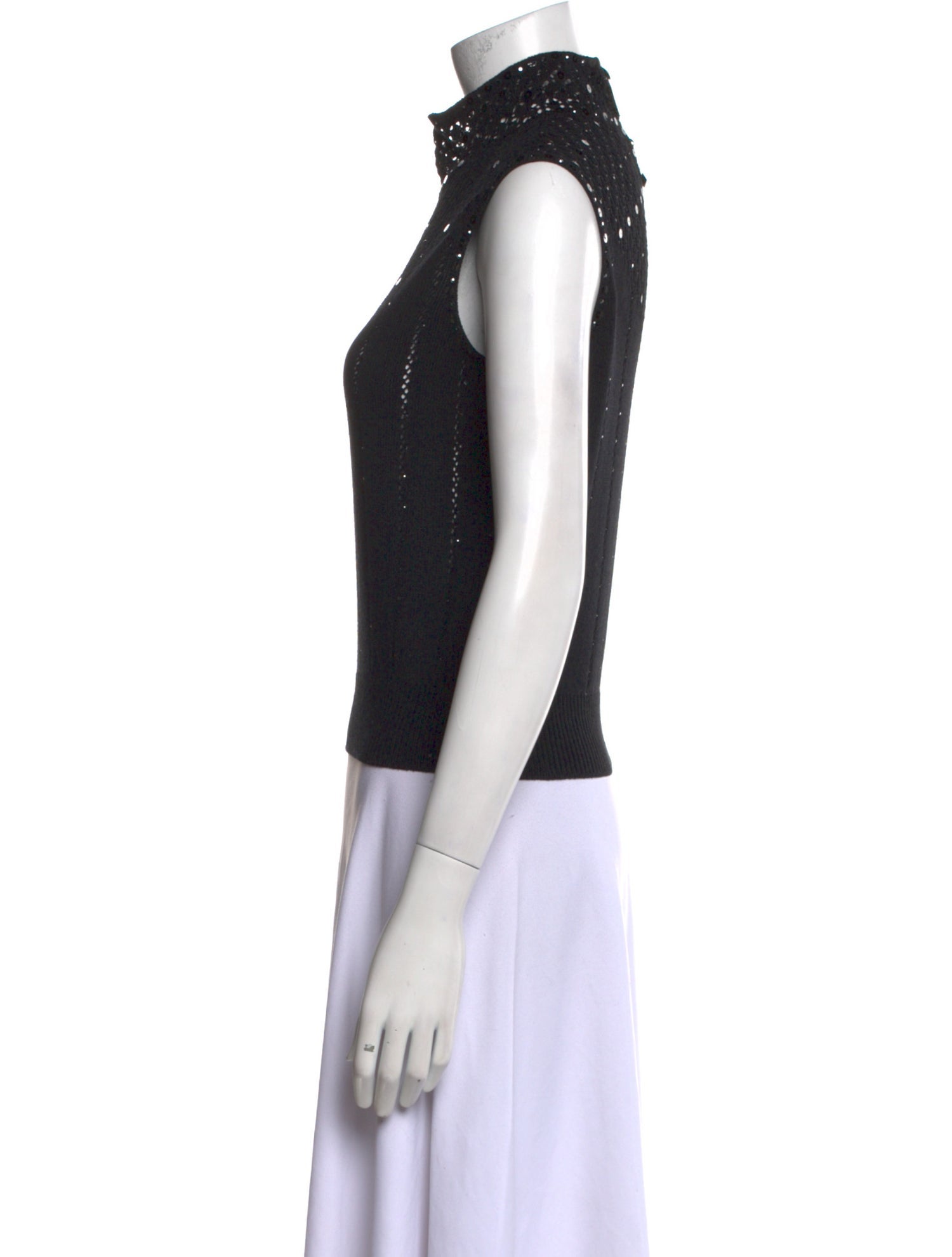 St. John Evening Wool Polka Dot Print Top