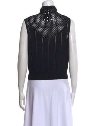 St. John Evening Wool Polka Dot Print Top