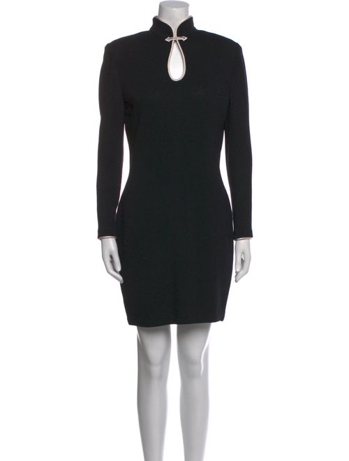 St. John Evening Mock Neck Mini Dress