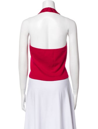 St. John Evening V-Neck Sleeveless Crop Top