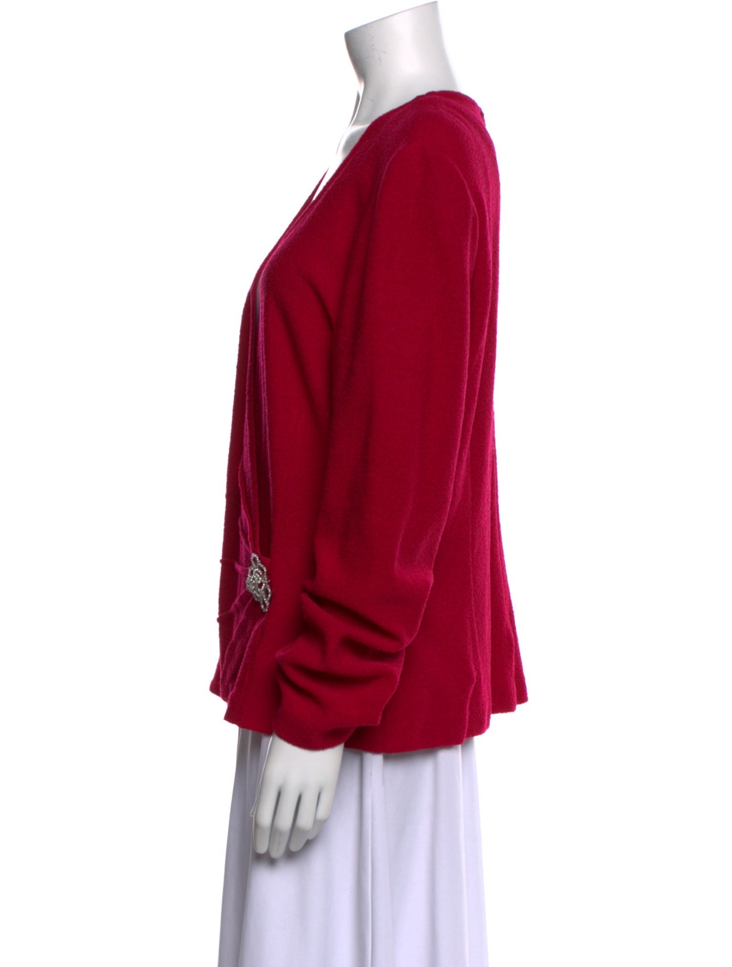 St. John Evening V-Neck Long Sleeve Blouse