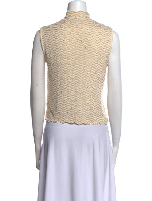 St. John Evening Mock Neck Sleeveless Crop Top