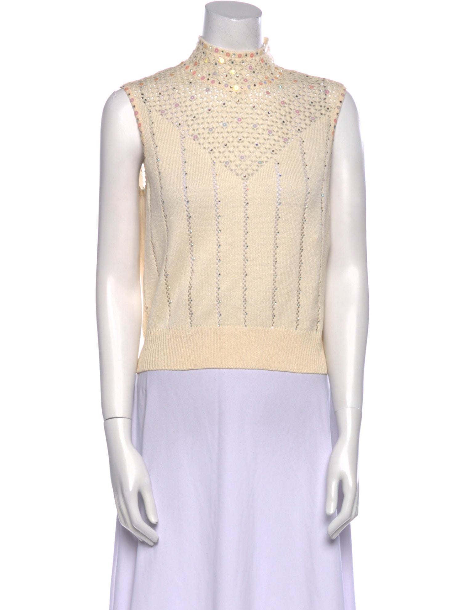 St. John Evening Printed Mock Neck Crop Top w/ Tags