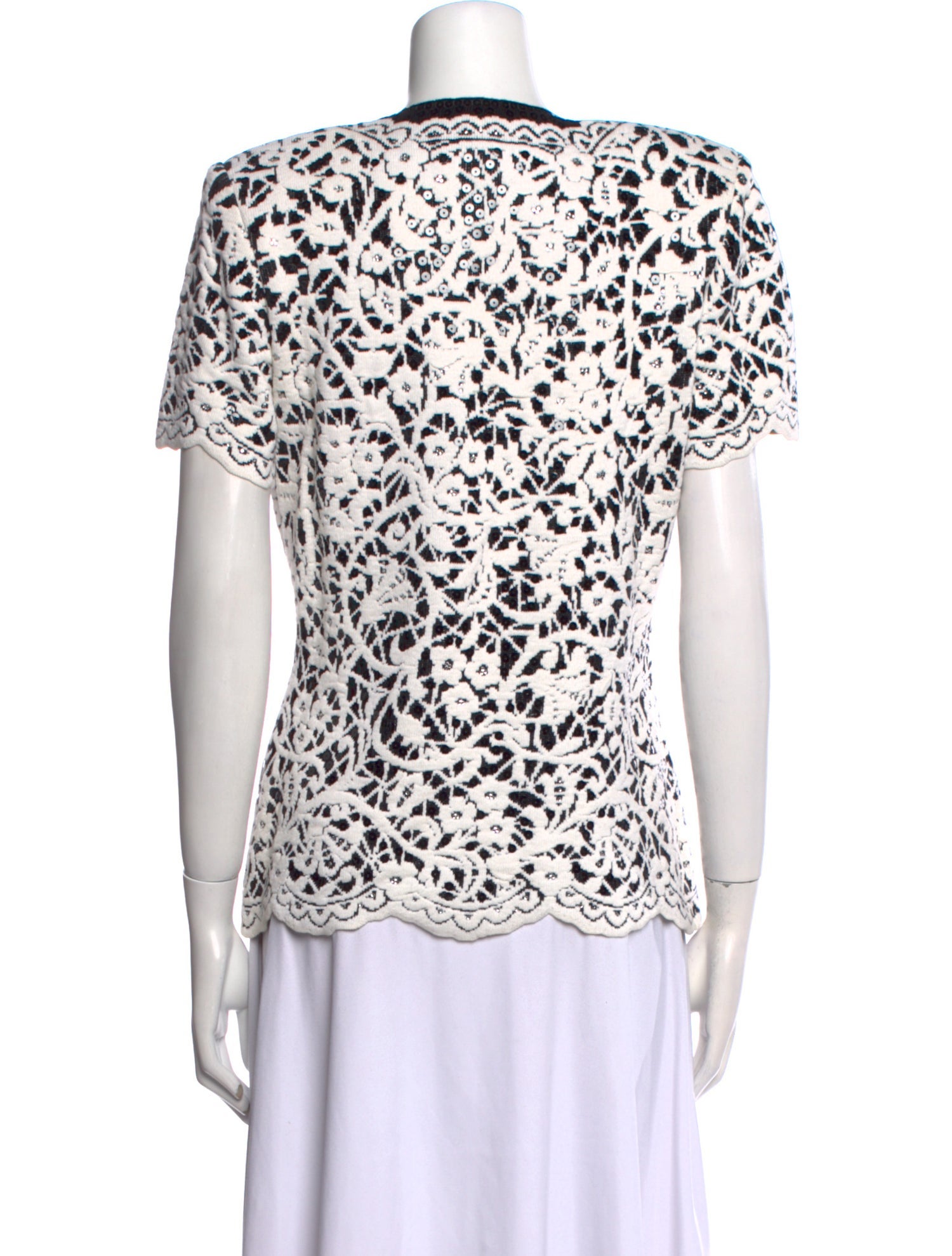 St. John Evening Printed V-Neck Blouse