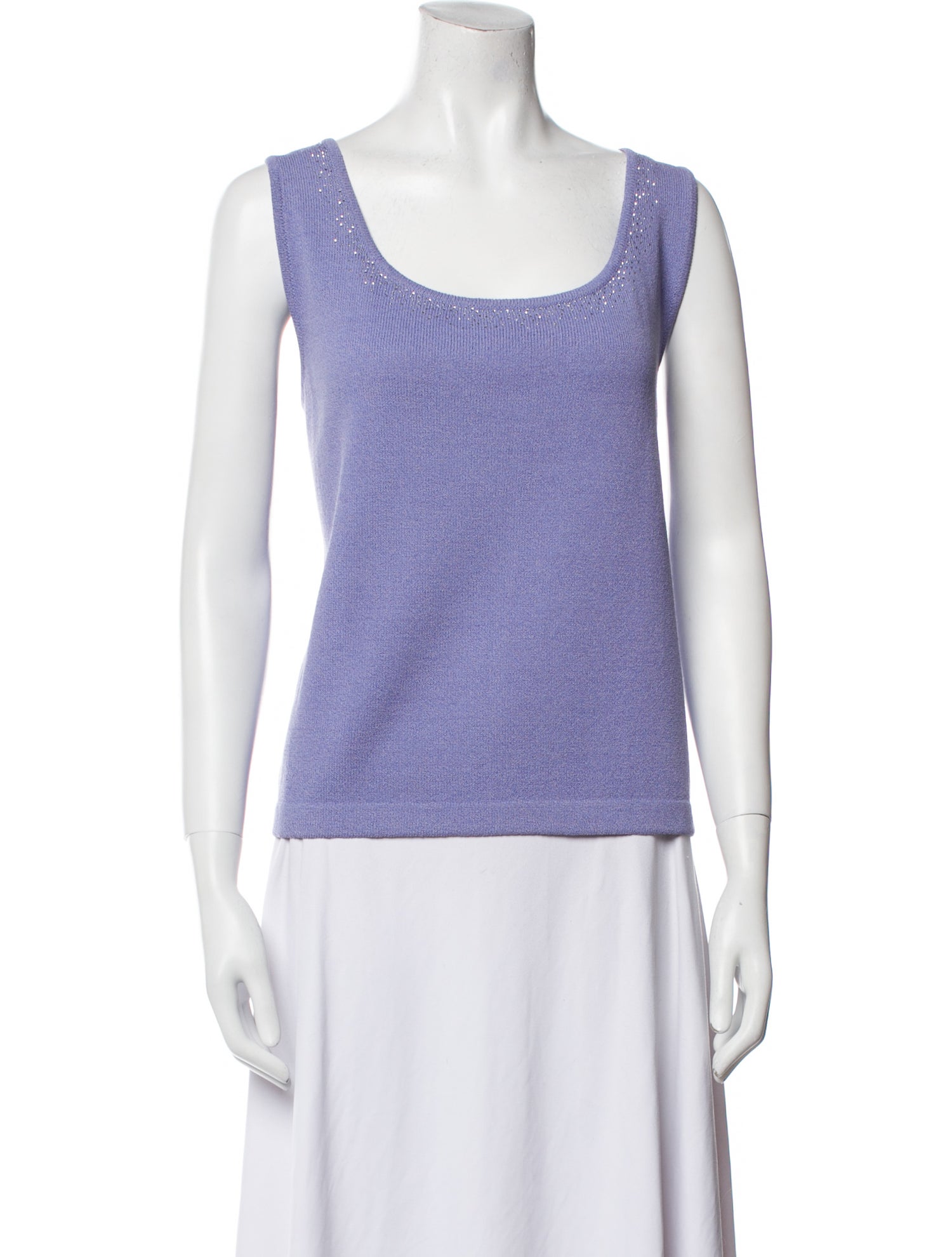 St. John Evening Scoop Neck Sleeveless Top