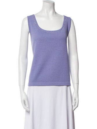 St. John Evening Scoop Neck Sleeveless Top