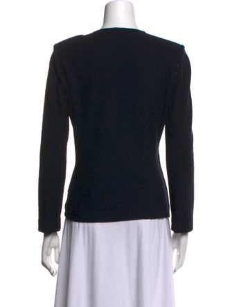 St. John Evening V-Neck Long Sleeve Blouse