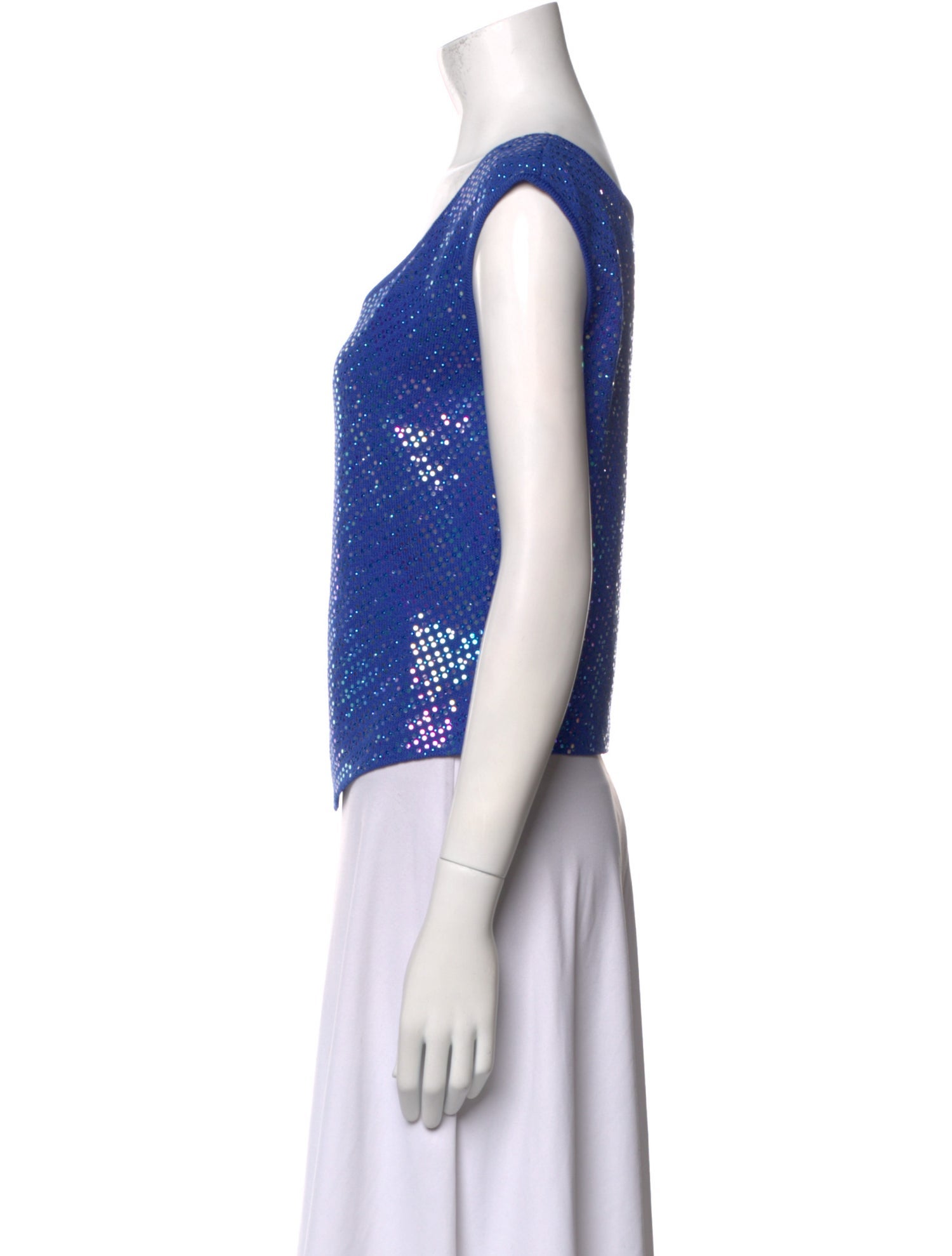 St. John Evening V-Neck Sleeveless Crop Top