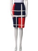 St. John Evening Colorblock Pattern Knee-Length Skirt