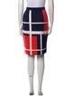 St. John Evening Colorblock Pattern Knee-Length Skirt