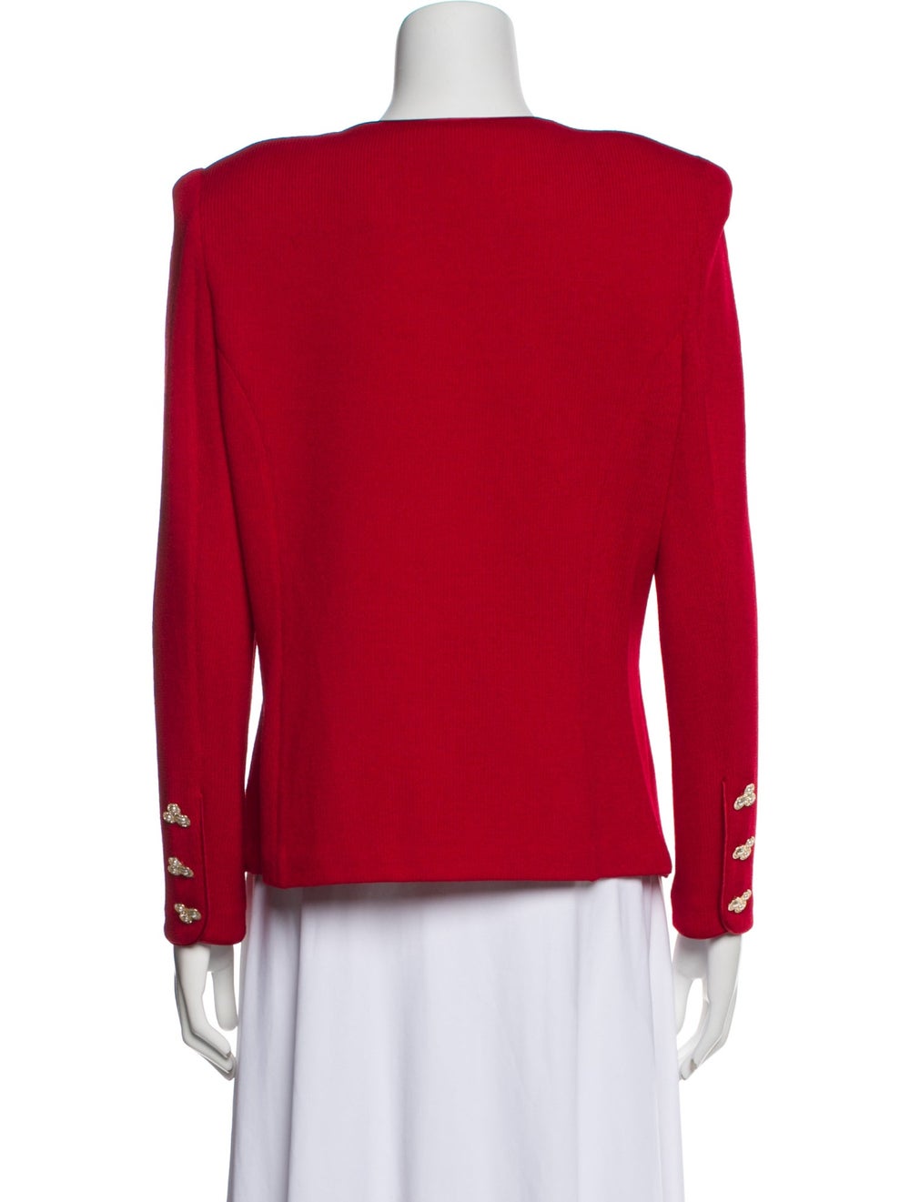 St. John Evening Wool Evening Jacket Red Collarle… - image 3