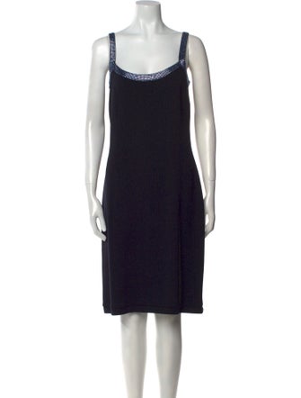 St. John Evening Scoop Neck Knee-Length Dress