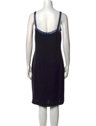 St. John Evening Scoop Neck Knee-Length Dress