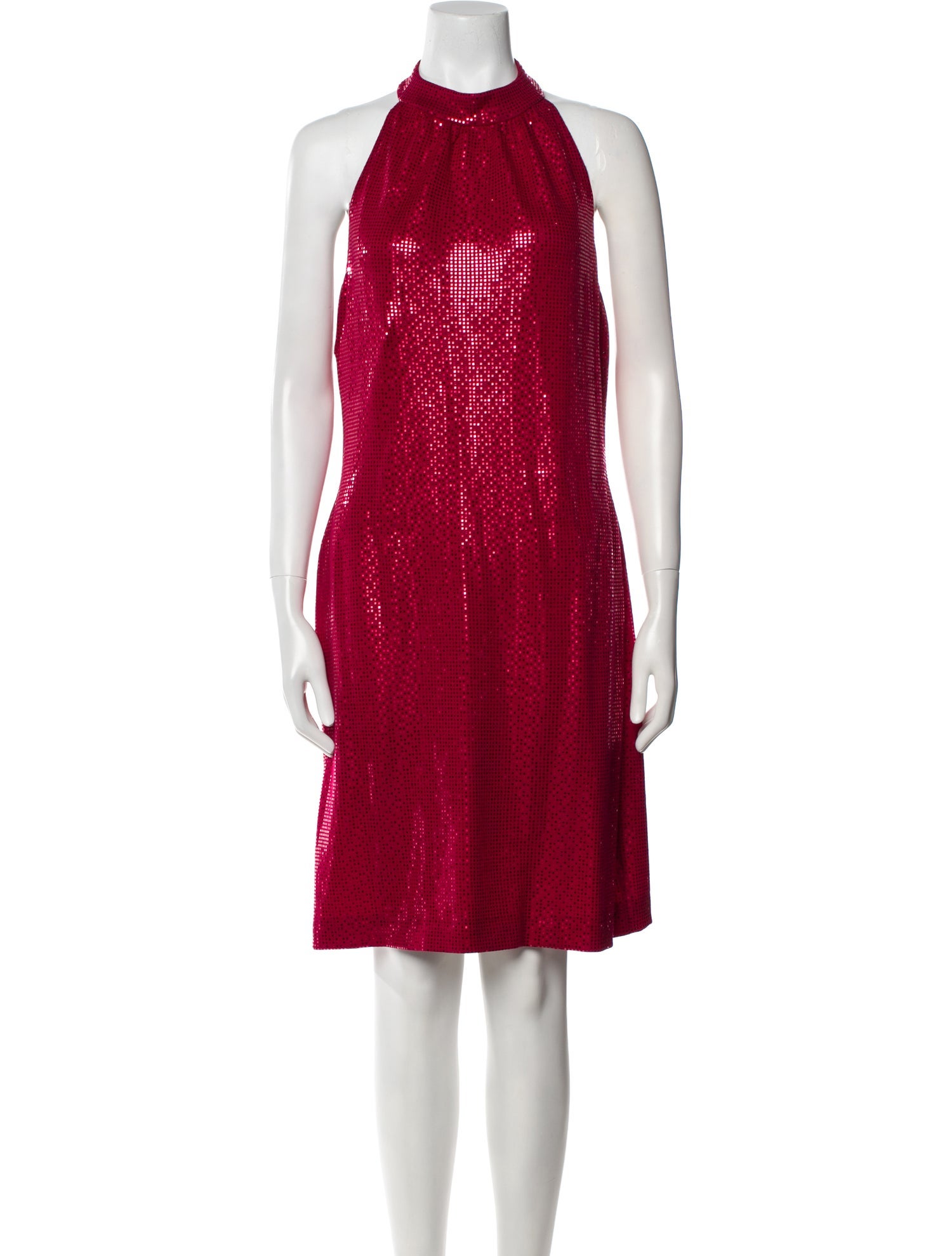 St. John Evening Halterneck Knee-Length Dress