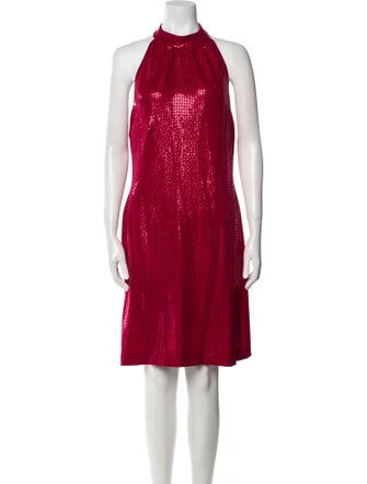 St. John Evening Halterneck Knee-Length Dress