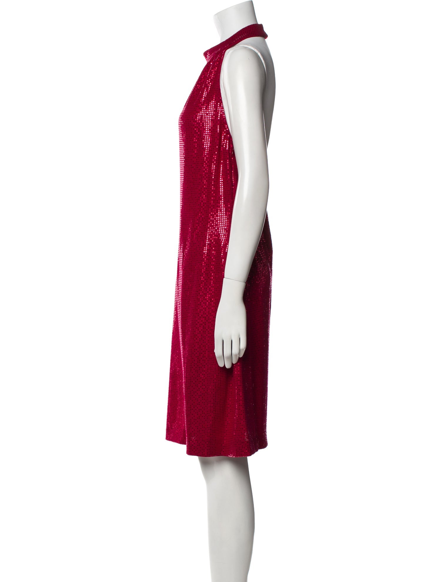 St. John Evening Halterneck Knee-Length Dress