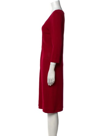 St. John Evening V-Neck Knee-Length Dress