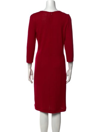 St. John Evening V-Neck Knee-Length Dress