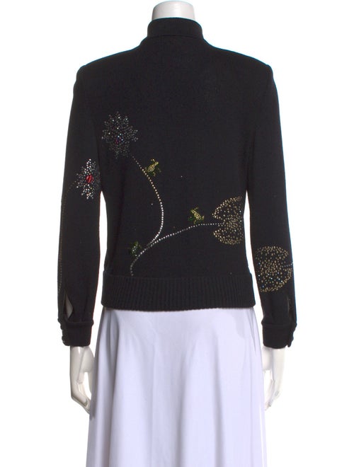 St. John Evening Patterned Mock Neck Sweater