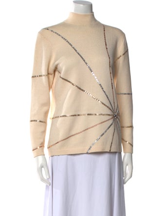 St. John Evening Graphic Print Turtleneck Sweater