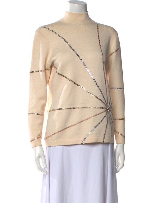 St. John Evening Graphic Print Turtleneck Sweater