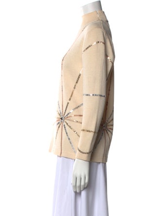 St. John Evening Graphic Print Turtleneck Sweater