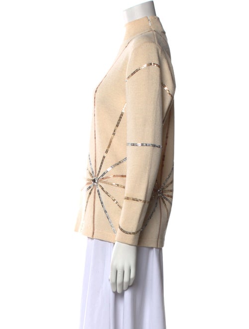 St. John Evening Graphic Print Turtleneck Sweater