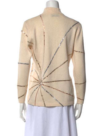 St. John Evening Graphic Print Turtleneck Sweater