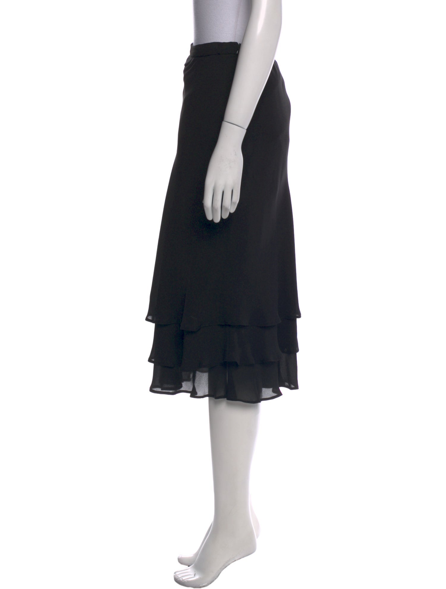 St. John Evening Silk Midi Length Skirt