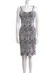 St. John Evening Cable Knit Knee-Length Dress