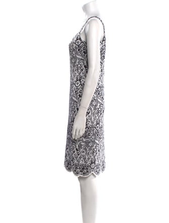 St. John Evening Cable Knit Knee-Length Dress