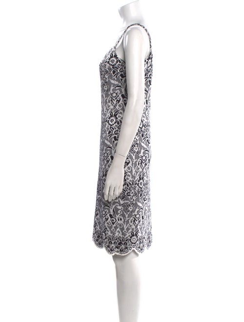St. John Evening Cable Knit Knee-Length Dress