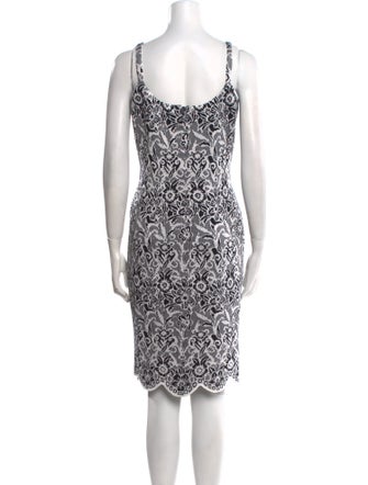 St. John Evening Cable Knit Knee-Length Dress