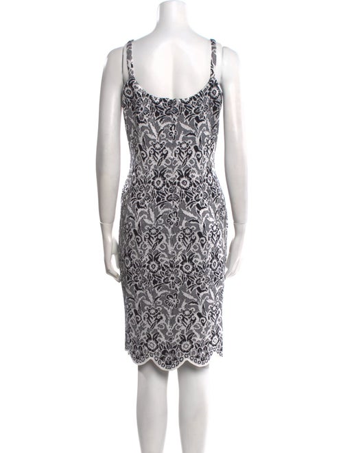 St. John Evening Cable Knit Knee-Length Dress