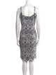St. John Evening Cable Knit Knee-Length Dress