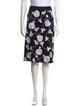 St. John Evening Floral Print Knee-Length Skirt