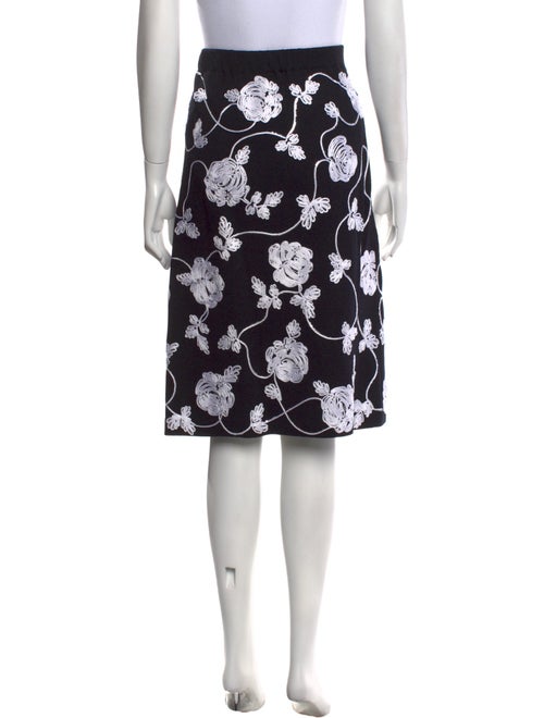 St. John Evening Floral Print Knee-Length Skirt