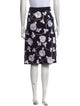 St. John Evening Floral Print Knee-Length Skirt